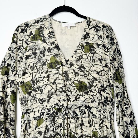 Caroline Constas Tiered Maxi Dress 100% Cotton Floral Print Size Small - Picture 2 of 8